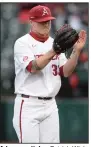  ?? (NWA Democrat-Gazette/ Andy Shupe) ?? Arkansas pitcher Patrick Wicklander has a 2.76 ERA in 291/3 innings this season going into today’s doublehead­er with Texas A&M.