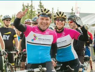 ??  ?? left
Myka Osinchuk with her husband Scott ride their tandem bike at the Alberta Ride to Conquer Cancer
opposite
Marie-hélène Laramée at the Quebec Ride to Conquer Cancer