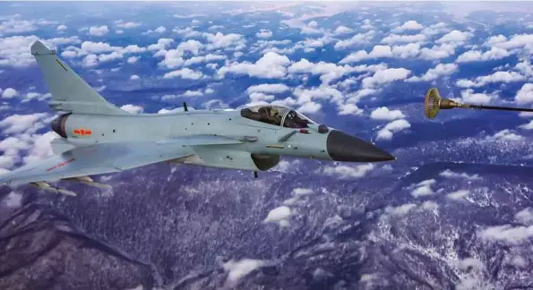  ??  ?? IMMEDIATE CONCERN TO INDIA: J-10 (SHOWN ABOVE) AND J-11, BOTH THIRD-GENERATION FIGHTERS, HAVE BEEN VISITING TIBET MORE FREQUENTLY AND IN LARGER NUMBERS THAN BEFORE