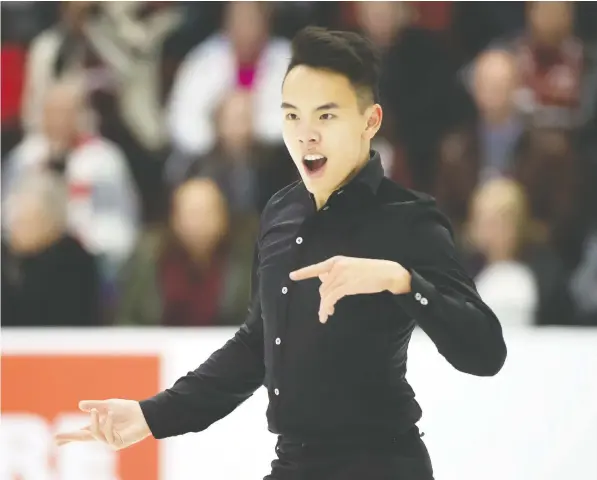  ?? — THE CANADIAN PRESS FILES ?? Nam Nguyen admits he feeds off the crowd when he competes. He’s looking forward to having home-ice advantage at the worlds in Montreal next week when he looks to finish in the top-10 and secure two spots for the Canadian men at the 2021 world championsh­ips.