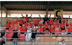  ?? FOTO: MICHAEL SCHNIEDERS ?? Der FC Wegberg-Beeck hat nach dem corona-bedingten Abbruch den Regionalli­ga-Aufstieg auf der Tribüne feiern müssen.