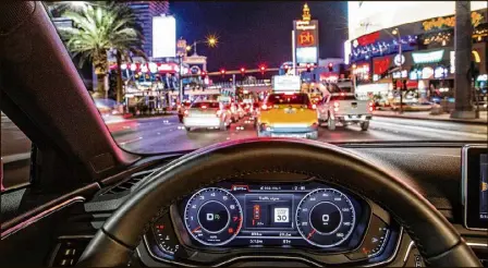  ?? AUDI ?? This vehicle display connected to traffic signal data counts down the seconds until the light turns green.