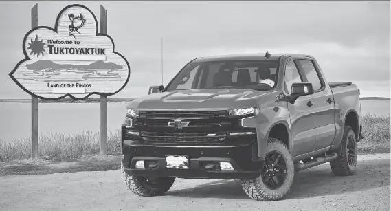  ?? PHOTOS: DEREK McNAUGHTON/DRIVING ?? The Trail Boss is one of eight trims available for the 2019 Chevrolet Silverado. The popular truck has been revised from bow-tie to bumper.