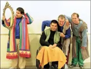  ?? COURTESY VISTA ARTS CENTER ?? Actors Brian Ruddy as Joseph; Josh Buglione (seated) as Judah; Craig Hines as Simeon; and Jeff Durnin as Levi rehearse for Vista Arts Center’s upcoming production of “Joseph and the Amazing Technicolo­r Dreamcoat.”