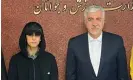  ?? Photograph: Iran Sports Ministry Handout/ EPA ?? Elnaz Rekabi with Iran’s sports minister, Hamid Sajjadi, after her return to Tehran.