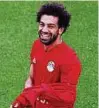  ??  ?? Sichtlich gut gelaunt: Angreifer Mohamed Salah. Foto: Reuters