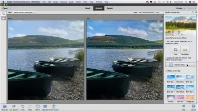  ??  ?? The Perfect Landscape Guided Edit helps you reduce haze, improve compositio­n and more!