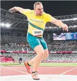  ?? Picture: Getty Images ?? OLYMPIC STAR: Allora’s Matthew Denny throws in the men's discus final at the Tokyo Olympic Games.
