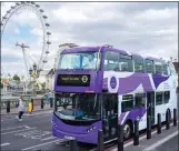  ?? ?? One of the buses to have been given a purple makeover