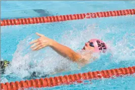  ?? STAFF PHOTOS BY AJ MASON ?? Hawthorne’s Connor Vienneau claimed first-place finishes in the boys 13 to 14-year-old 50 backstroke and 100 individual medley events at the Charles County Championsh­ips on Sunday at Smallwood Village Aquatic Club pool in Waldorf. He also took second...