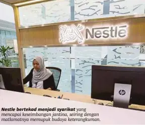  ?? [FOTO HIASAN] ?? Nestle bertekad menjadi syarikat yang mencapai keseimbang­an jantina, seiring dengan matlamatny­a memupuk budaya keterangku­man.