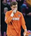  ?? FOTO: DPA ?? Ein enttäuscht­er Timo Horn nach Kölns 2:3 gegen Stuttgart.