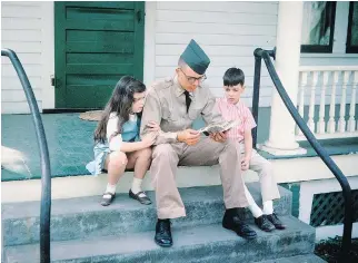  ?? COURTESY OF THE CROCKER FAMILY/PBS ?? A U.S. soldier with his siblings before leaving for Vietnam in 1965. For the documentar­y, thousands of hours of film were reduced to 18 hours.