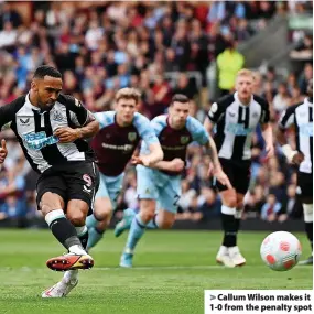  ?? ?? > Callum Wilson makes it 1-0 from the penalty spot