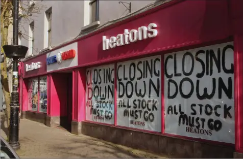  ??  ?? Heatons on Main Street, Gorey is unexpected­ly closing down.