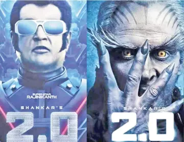  ??  ?? Rajinikant­h plays four distinct roles in “2.0”and is pitched against Bollywood star Akshay Kumar as the antagonist.