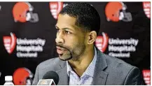  ?? JOSHUA GUNTER / THE (CLEVELAND) PLAIN DEALER ?? Andrew Berry, recently hired as general manager by the Browns, appeared on NBC’s “Today” show Tuesday. At 32, he becomes the youngest in the NFL to serve in that position and reflects the Browns’ stance on minority hiring.