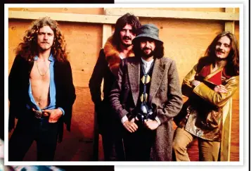  ?? ?? GOLDEN GOD: Singer Robert Plant on stage in 1975. Above: The band at the Bath Festival in 1970. Below: Guitarist Jimmy Page