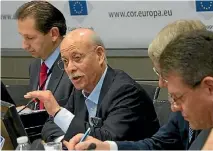  ?? PHOTO: OFFICE OF JEREMY RIFKIN ?? Top table: US futurologi­st Jeremy Rifkin at the launch of the EU’s Smart Europe Third Industrial Revolution plan.