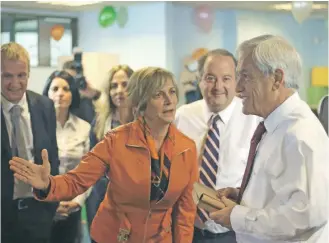  ?? / AGENCIAUNO ?? Evelyn Matthei y Piñera en 2018, cuando era su ministra del Trabajo.