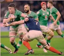  ?? ?? Joe McCarthy, 22 anni, uomo nel match nella prima del Sei Nazioni 2024 vinta dall’Irlanda 38-17 a Marsiglia sulla Francia