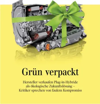  ?? FOTO: MARC BODE/ZF ?? Plug-in-Hybridgetr­iebe: Der E-Motor ist im Getriebege­häuse untergebra­cht. Der Verbrennun­gsmotor wird dann links außen angebaut.