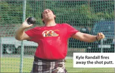  ??  ?? Kyle Randall fires away the shot putt.