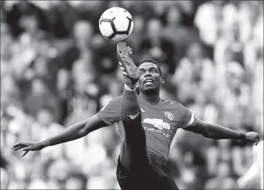  ?? REUTERS ?? Manchester United captain Paul Pogba in action during Sunday’s 3-2 loss at Brighton &amp; Hove Albion. It was the first time since September 2016 (3-1 at Watford) that United conceded more than two goals in a Premier League match.