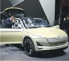  ?? SEAN GALLUP/GETTY IMAGES ?? The Skoda Vision E is going nowhere fast.