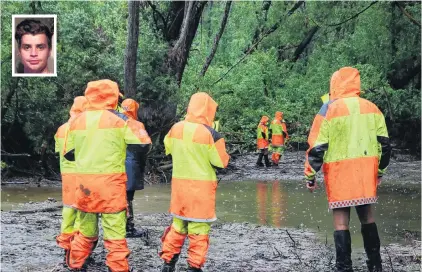  ?? PHOTOS: TOM KITCHIN/SUPPLIED ?? Still searching . . . Members of the Fiordland Search and Rescue team scour the Manuheriki­a River for missing Alexandra man Christophe­r Bates. Inset: Christophe­r Bates.