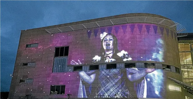  ?? KEVIN STENT/STUFF ?? A Matariki projection at Te Papa during the 2020 Ahi Ka¯ event.