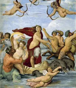  ??  ?? Loggia di Galatea Particolar­e dell’affresco dipinto da Raffaello Sanzio