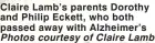  ?? Photos courtesy of Claire Lamb ?? Claire Lamb’s parents Dorothy and Philip Eckett, who both passed away with Alzheimer’s