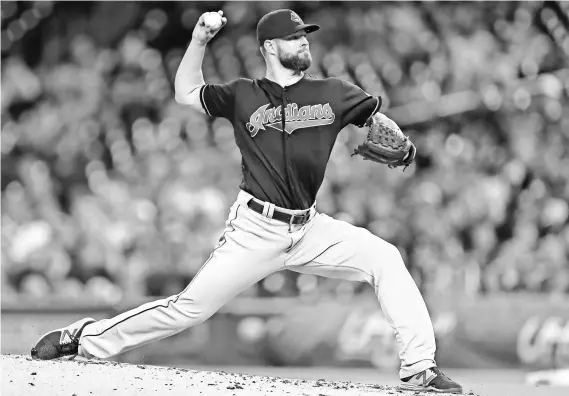  ?? RAJ MEHTA, USA TODAY SPORTS ?? Indians starting pitcher Corey Kluber’s curveballs rank first in the American League. He went 18-9 with a 3.14 ERA this season.