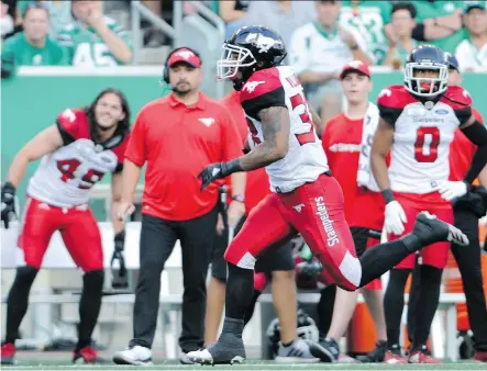  ?? MARK TAYLOR/THE CANADIAN PRESS ?? Calgary Stampeders kick returner Terry Williams, above, is questionab­le for this week’s game against the B.C. Lions, opening the door for Romar Morris to see some extra playing time. “Whatever the coaches ask of me in the game plan, I’ll be ready,”...