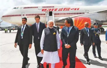  ?? IANS ?? Prime Minister Narendra Modi arrives at the Ministro Pistarini Internatio­nal Airport, Buenos ■ Aires, to attend the 13th G20 Summit in Argentina two weeks ago.