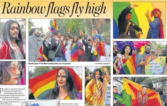  ?? PIX: DHEERAJ DHAWAN/HT ?? Awadh Queer Pride March being taken out in Lucknow.