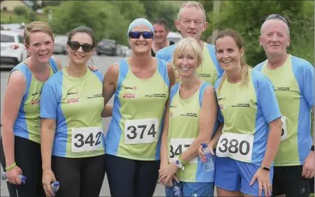  ??  ?? Kanturk Road Runners Sheilanne Twohig, Tommy Mullane, Dorinda Forde, Skirma Vasiliausk­iene, Karen O’Brien, Paul Nagle and Esther O’Sullivan out in force at the Twomey Family Remorial 4 Mile Run in Meelin. Picture John Tarrant