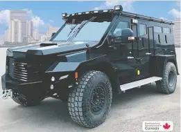  ??  ?? The Edmonton police’s new Cambli Black Wolf armoured rescue vehicle is expected to arrive this fall. Police say it will be used when dealing with “armed, violent and dangerous individual­s.”
The 42-year-old Grizzly will be retired.