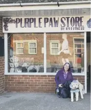  ??  ?? Jenni outside her new shop, Purple Paw Store