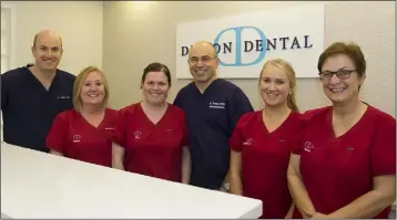  ??  ?? Dillons Dental finalists in the Sensodyne Dental Team of the Year (from left): Adrian Dillon, Mary Dunne, Kim Connolly,Thomas Corkery, Stephanie Boland and Hilde Nolte. Missing is Sharyn Byrne.