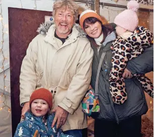  ?? ?? ●●Emmerdale star Mark Jordan and Laura Norton join Kelvin at his Santa’s Village