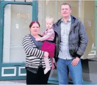  ??  ?? Lindsey Condon and partner Andrew Campbell, with two-year-old daughter Olivia, are the newest tenants after agreeing a lease last week for their baby clothing and accessorie­s business