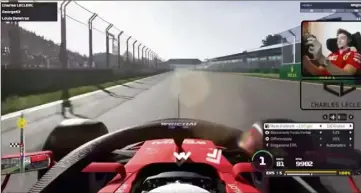  ??  ?? Charles Leclerc sera au départ de la course samedi, à  h , aux côtés de son frère Arthur, de Maro Engel, Andréa Pizzitola, Théo Pourchaire ou encore Michel Disdier. (Capture d’écran F Esports Virtual Grand Prix Series)