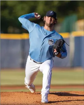  ?? DANE GARDNER — FOR THE NEWS-HERALD ?? Starter Gavin Williams delivers during the Captains’ win June 3at Classic Park.