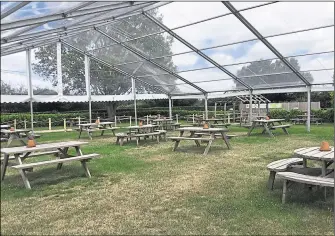  ?? 37557476 ?? The Potting Shed in Langley has built a new transparen­t marquee so they can have more people sat outside
