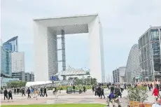  ?? RICK STEVES ?? The centrepiec­e of Paris’s modern La Defense district is this grand arch — it’s also a 38-storey office building. The district showcases the French capital’s modern side and is less overrun by tourists.