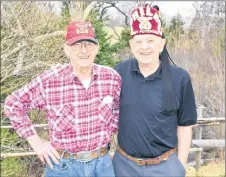  ?? ADAM MACINNIS/THE NEWS ?? Jim Mitchell, Past Potentate of the Philae Shriners (right), said Don Horne’s generosity has been significan­t and has made a difference for not only the Shriners but other charities that he donates to without any fanfare.