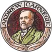  ??  ?? Stained glass of Fife’s famous son Andrew Carnegie