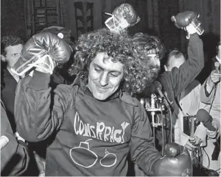  ?? Harvey Georges Associated Press ?? ABBIE HOFFMAN, left, and Jerry Rubin talk with reporters in D.C. in 1969.